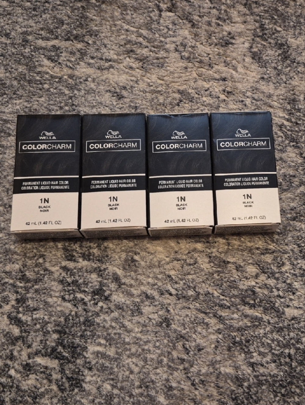 Wella ColorCharm 1N Black Permanent Liquid Hair Color (4 Pack)